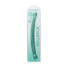 RealRock Crystal Clear Non-Realistic 17 in. Double Dildo Turquoise - Double Ended Dildo