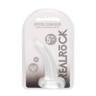 RealRock Crystal Clear Non-Realistic 5 in. Curved Dildo With Suction Cup Clear - Realistic Dildo