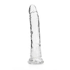 RealRock Crystal Clear Slim 11 in. Dildo Clear - Realistic Dildo