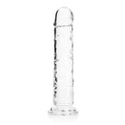 RealRock Crystal Clear Straight 11 in. Dildo Without Balls Clear - Realistic Dildo