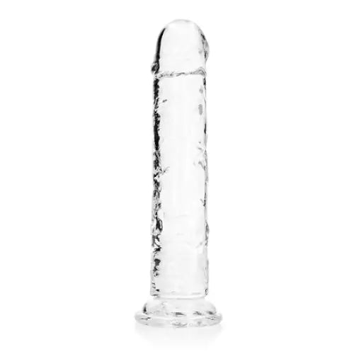 RealRock Crystal Clear Straight 11 in. Dildo Without Balls Clear - Realistic Dildo