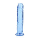 RealRock Crystal Clear Straight 7 in. Dildo Without Balls Blue - Realistic Dildo