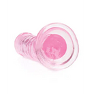 RealRock Crystal Clear Pink Plastic Screw on White Background for Purple Dildo Product