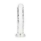 RealRock Crystal Clear glass water pipe - Straight 7 in. Purple Dildo Without Balls