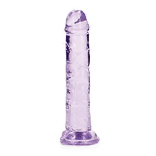 A purple glass bottle with a silver cap from RealRock Crystal Clear