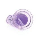 RealRock Crystal Clear Dildo: Purple Glass Plug with Hole - 7 in. Straight Without Balls