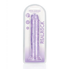 RealRock Crystal Clear Straight 7 in. Dildo Without Balls Purple - Crystal Clear Pleasure