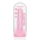 RealRock Crystal Clear Straight 7 in. Dildo Without Balls Purple - crystal clear design