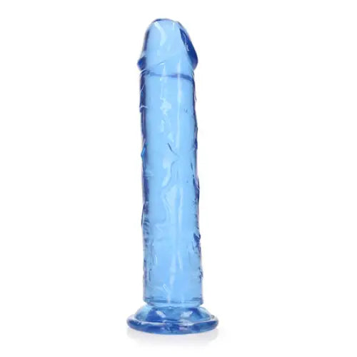 RealRock Crystal Clear Straight 9 in. Dildo Without Balls Blue - Realistic Dildo