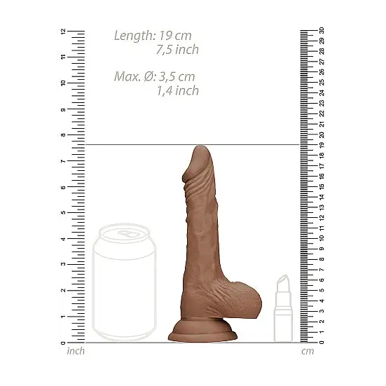 Realrock Dong Tan W/ Testicles - Realistic Dildo