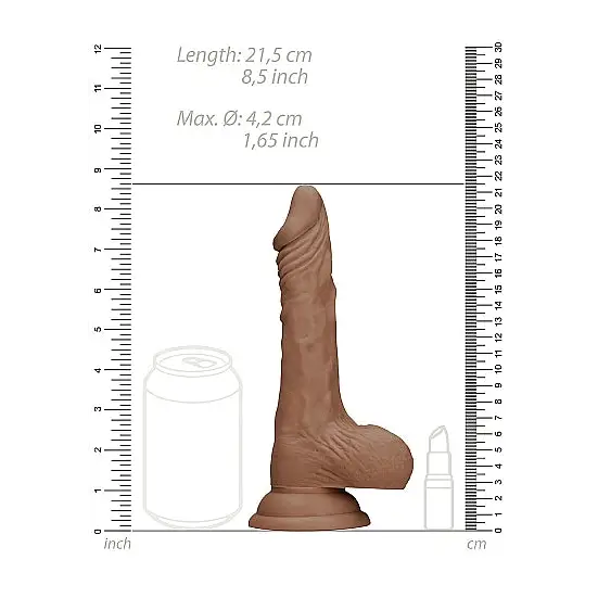 Realrock Dong Tan W/ Testicles - Realistic Dildo