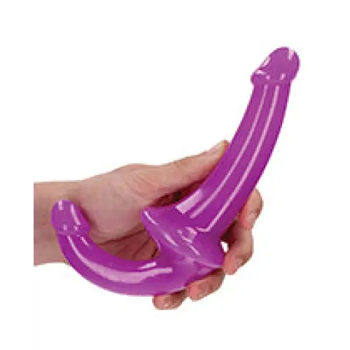 RealRock Glow in the Dark 6 in. Strapless Strap-On Dildo Neon Purple - Strapless Strap