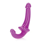 RealRock Glow in the Dark 6 in. Strapless Strap-On Dildo Neon Purple - Strapless Strap