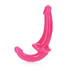 RealRock Glow in the Dark 6 in. Strapless Strap-On Dildo Neon Purple - Strapless Strap