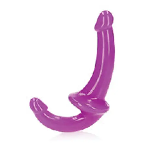 RealRock Glow in the Dark 6 in. Strapless Strap-On Dildo Neon Purple - Strapless Strap