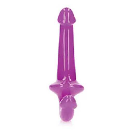 RealRock Glow in the Dark 6 in. Strapless Strap-On Dildo Neon Purple - Strapless Strap