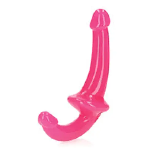 RealRock Glow in the Dark 6 in. Strapless Strap-On Dildo Neon Purple - Strapless Strap