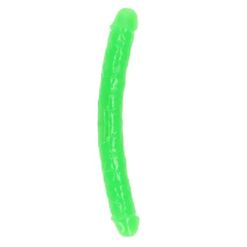 RealRock Glow in the Dark Double Dong 12 in. Dual-Ended Dildo Neon Green - Double Ended Dildo