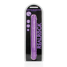 RealRock Glow in the Dark Double Dong 12 in. Dual-Ended Dildo Neon Purple - Neon Purple - Double Ended Dildo