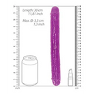 RealRock Glow in the Dark Double Dong 12 in. Dual-Ended Dildo Neon Purple - Double Ended Dildo