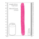 RealRock Glow in the Dark Double Dong 12 in. Dual-Ended Dildo Neon Purple - Double Ended Dildo