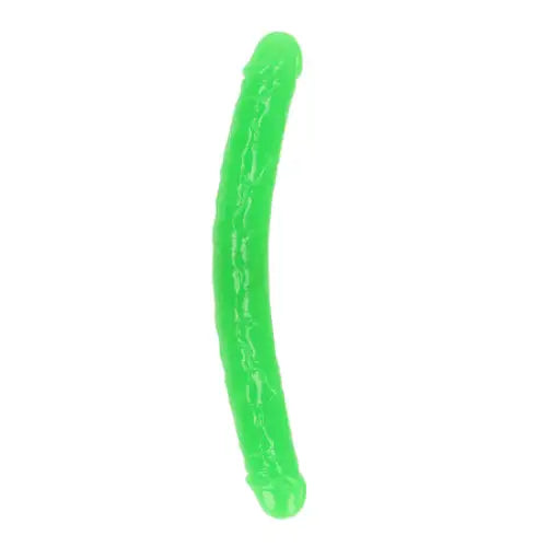 RealRock Glow in the Dark Double Dong 15 in. Dual-Ended Dildo Neon Green - Double Ended Dildo