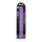 RealRock Glow in the Dark Double Dong 15 in. Dual-Ended Dildo Neon Blue - Neon Purple - Double Ended Dildo