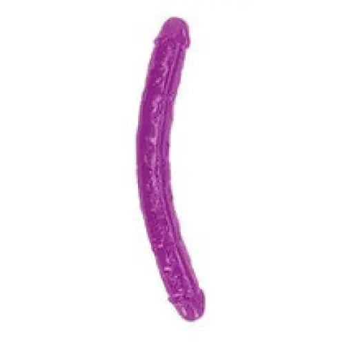 RealRock Glow in the Dark Double Dong 15 in. Dual-Ended Dildo Neon Blue - Double Ended Dildo