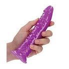 RealRock Glow in the Dark Slim 9 in. Dildo Neon Blue - Realistic Dildo