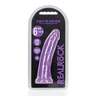 RealRock Glow in the Dark Slim 9 in. Dildo Neon Blue - Neon Purple / 6’’ - Realistic Dildo