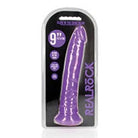 RealRock Glow in the Dark Slim 9 in. Dildo Neon Blue - Neon Purple / 9’’ - Realistic Dildo