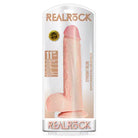 RealRock Realistic 11 in. Straight Dildo With Balls and Suction Cup Beige - Realistic Dildo