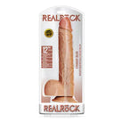 RealRock Realistic 12 in. Straight Dildo With Balls and Suction Cup Tan - Realistic Dildo