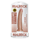 RealRock Realistic 6 in. Slim Dildo With Suction Cup Tan - Realistic Dildo