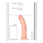 Shots America Dildos Flesh RealRock Realistic 7 in. Curved Dildo With Suction Cup Beige at the Haus of Shag