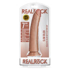 RealRock Realistic 7 in. Slim Dildo With Suction Cup Tan - Realistic Dildo