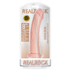 RealRock Realistic 8 in. Curved Dildo With Suction Cup Beige - Realistic Dildo