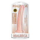 RealRock Realistic 8 in. Slim Dildo With Suction Cup Beige - Realistic Dildo