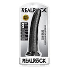 RealRock Realistic 8’ Slim Black Dildo with Suction Cup - Vibrating Rock-Feel Toy