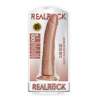 RealRock Realistic 8 in. Slim Dildo With Suction Cup Tan - Realistic Dildo