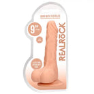 RealRock Realistic 9 in. Dildo With Balls and Suction Cup Beige - Realistic Dildo