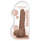 RealRock Realistic 9 in. Dildo With Balls and Suction Cup Tan - Realistic Dildo