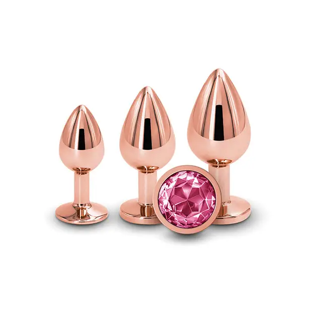 Rear Assets 3-Piece Metal Plug Kit - Pink - Butt Plug