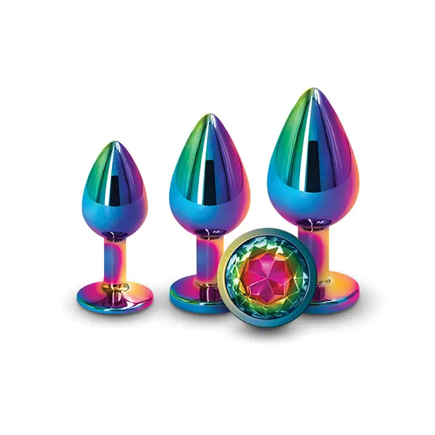 Rear Assets 3-Piece Metal Plug Kit - Rainbow - Butt Plug