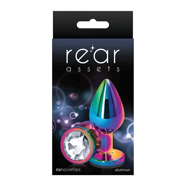 Rear Assets Metal Anal Plug with Jewel - Clear / Medium - Butt Plug