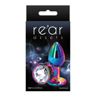 Rear Assets Metal Anal Plug with Jewel - Clear / Small - Butt Plug