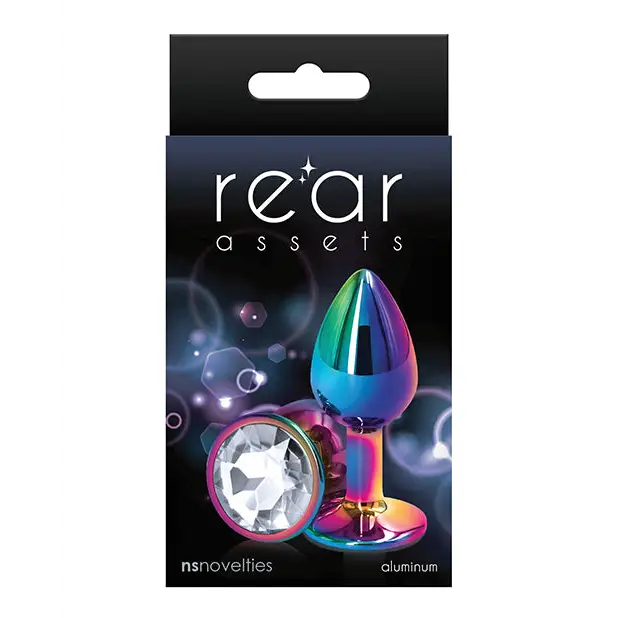 Rear Assets Metal Anal Plug with Jewel - Clear / Small - Butt Plug