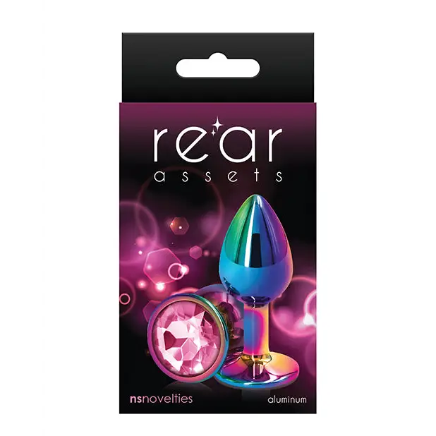 Rear Assets Metal Anal Plug with Jewel - Pink / Small - Butt Plug