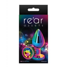 Rear Assets Metal Anal Plug with Jewel - Rainbow / Medium - Butt Plug