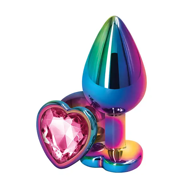 Rear Assets Metal Heart Plug with Jewel - Butt Plug